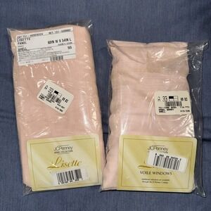 WINDOW PANEL JC PENNEY LISETTE VOILE SHEERS NIP 60" W x 54" SHELL - (2) PANELS